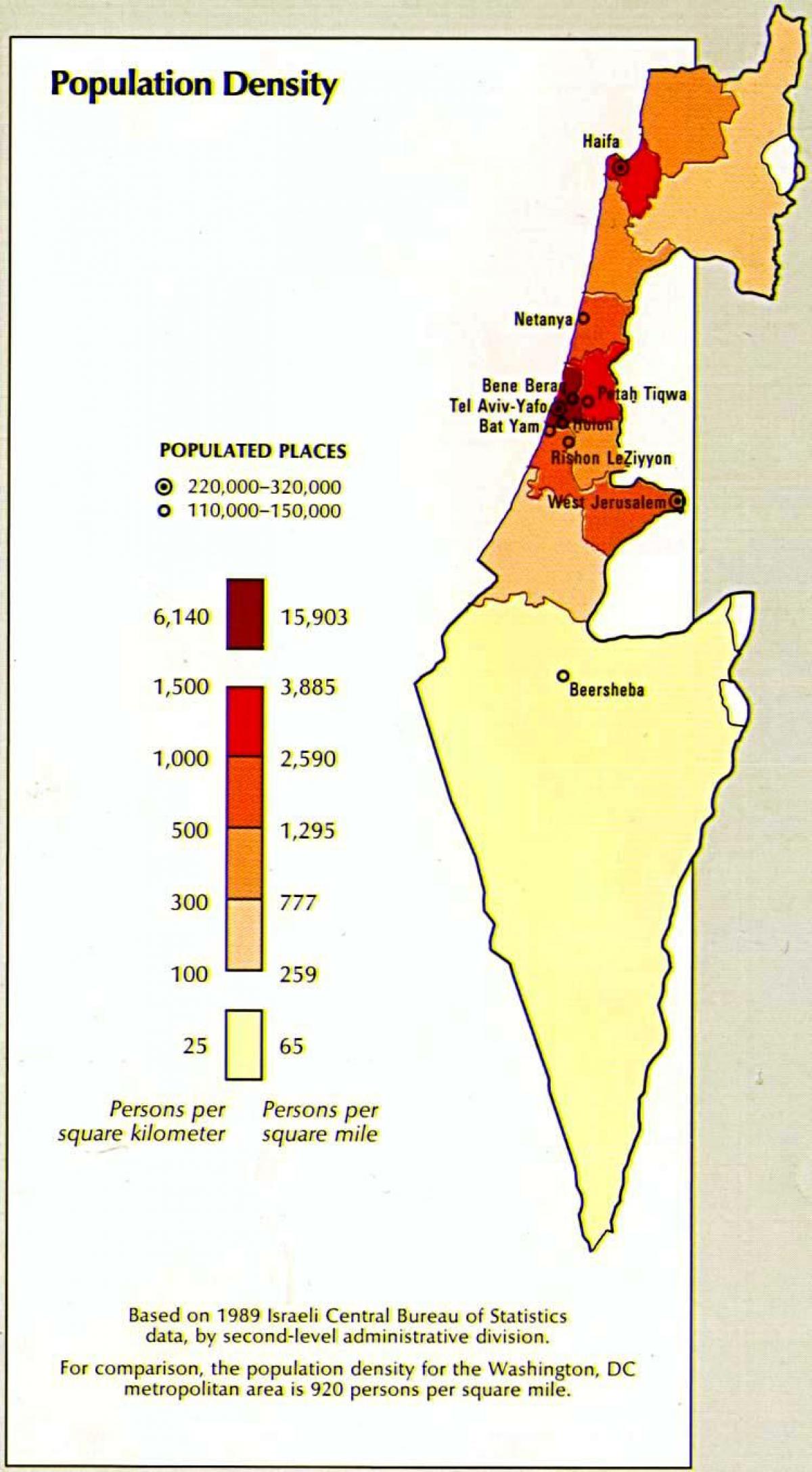 地图以色列的人口