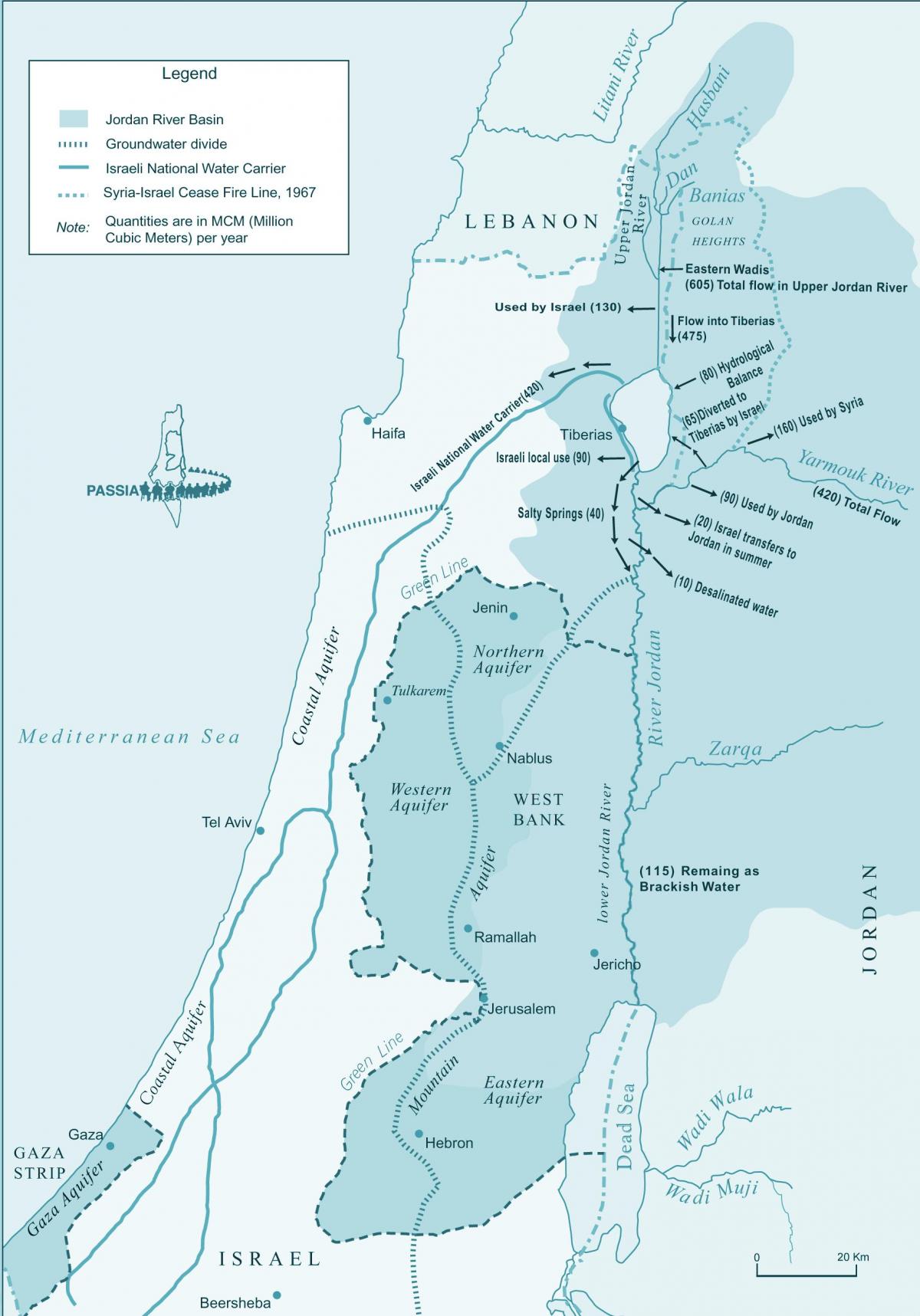 地图以色列河