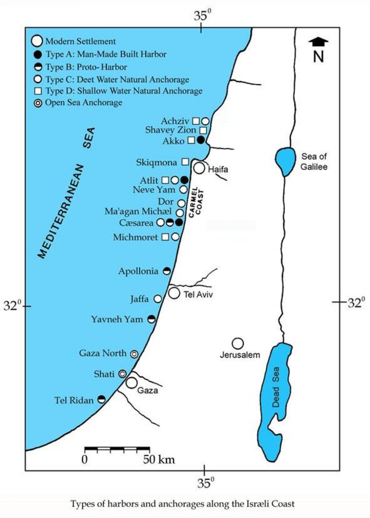 地图以色列港口