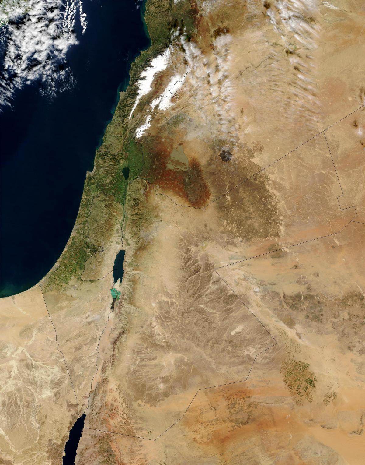 地图以色列的卫星 