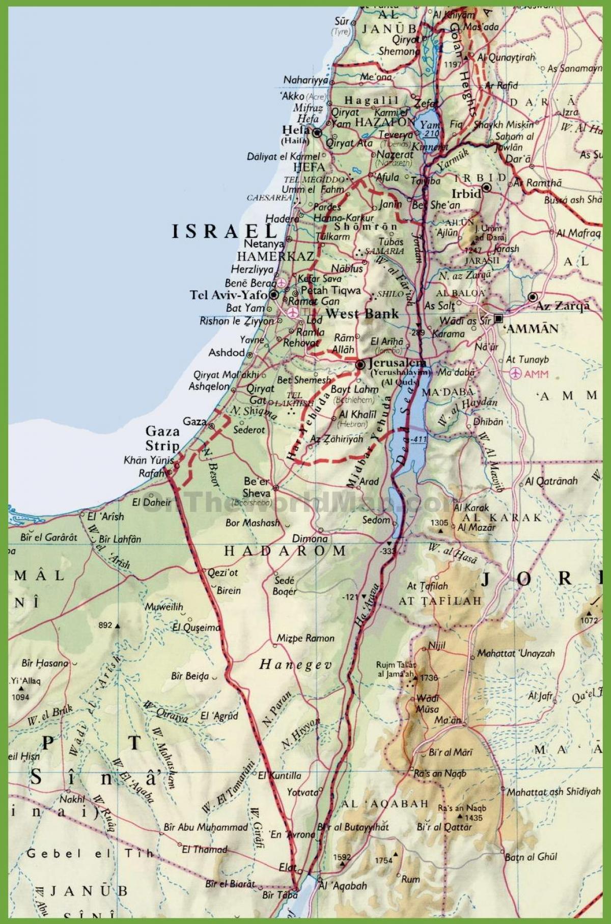 以色列城市的地图