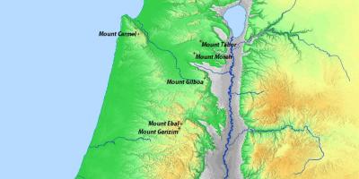 地图以色列的山脉